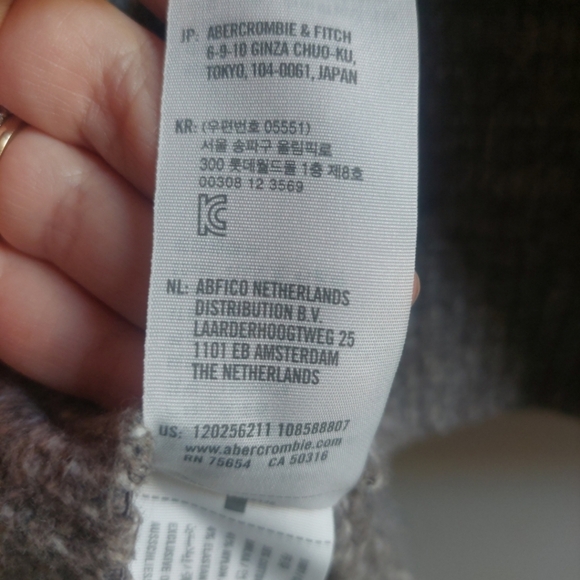 ABERCROMBIE & FITCH X HARRY STYLES Sweater Soft A&F Oversized Gray Stripes Large - Picture 8 of 9